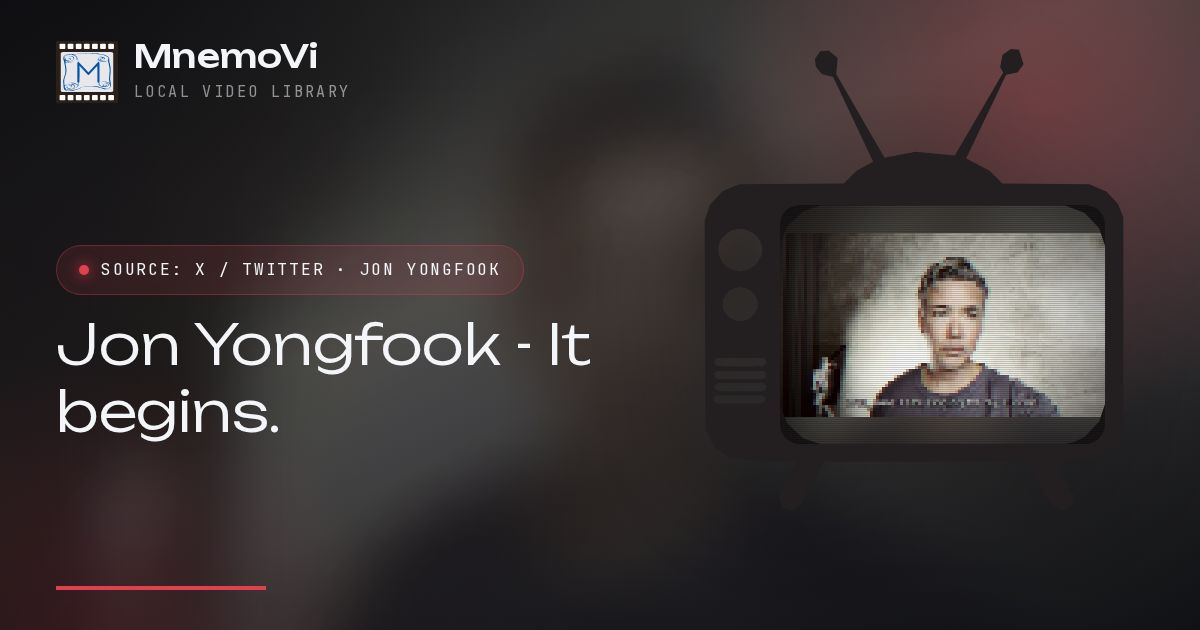 Still from the shared video — Jon Yongfook - It begins.