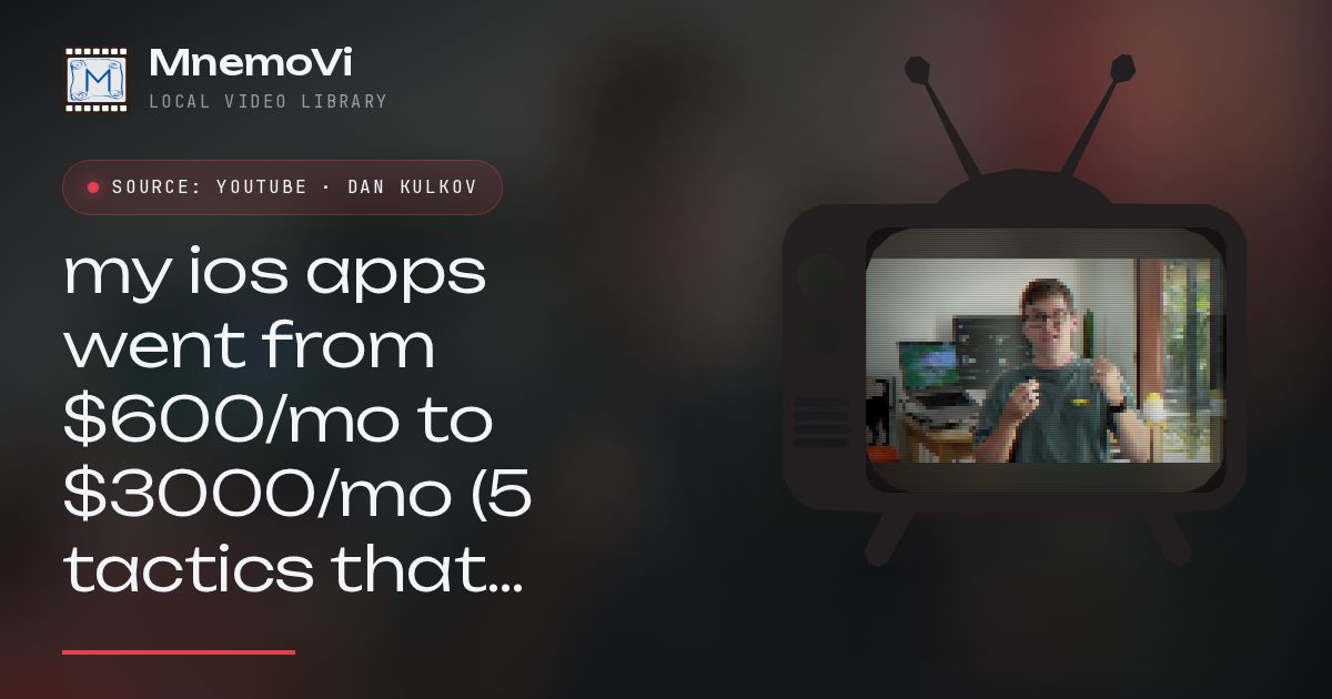 Still from the shared video — my ios apps went from $600/mo to $3000/mo (5 tactics that worked)